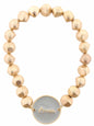 Grey Epoxy "Amen" Circle Stretch Beaded Bracelet
