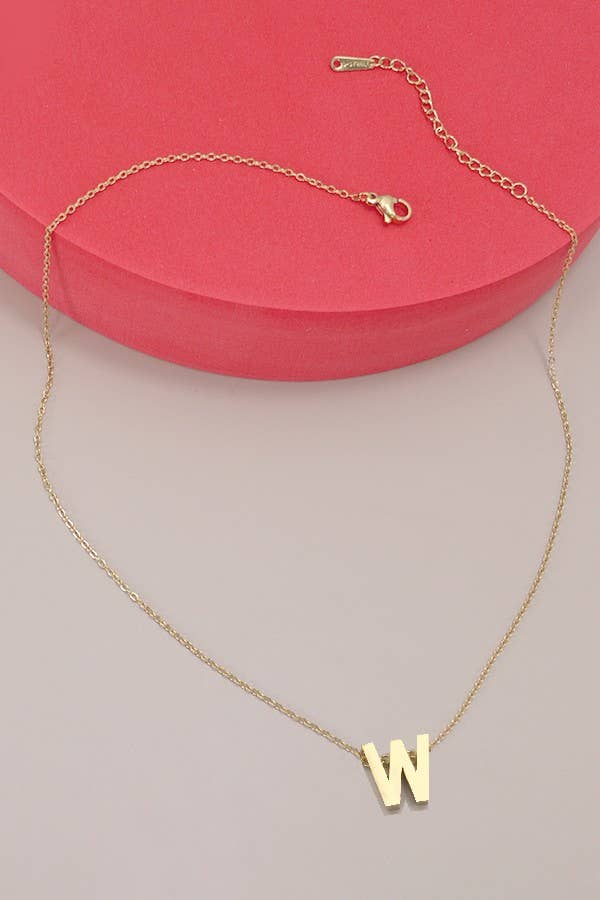 18K Stainless Steel Tarnish Free Initial Necklace