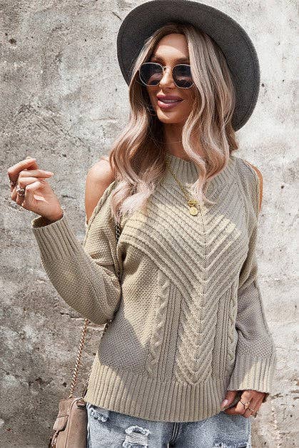 Shoulder Cutout Sweater