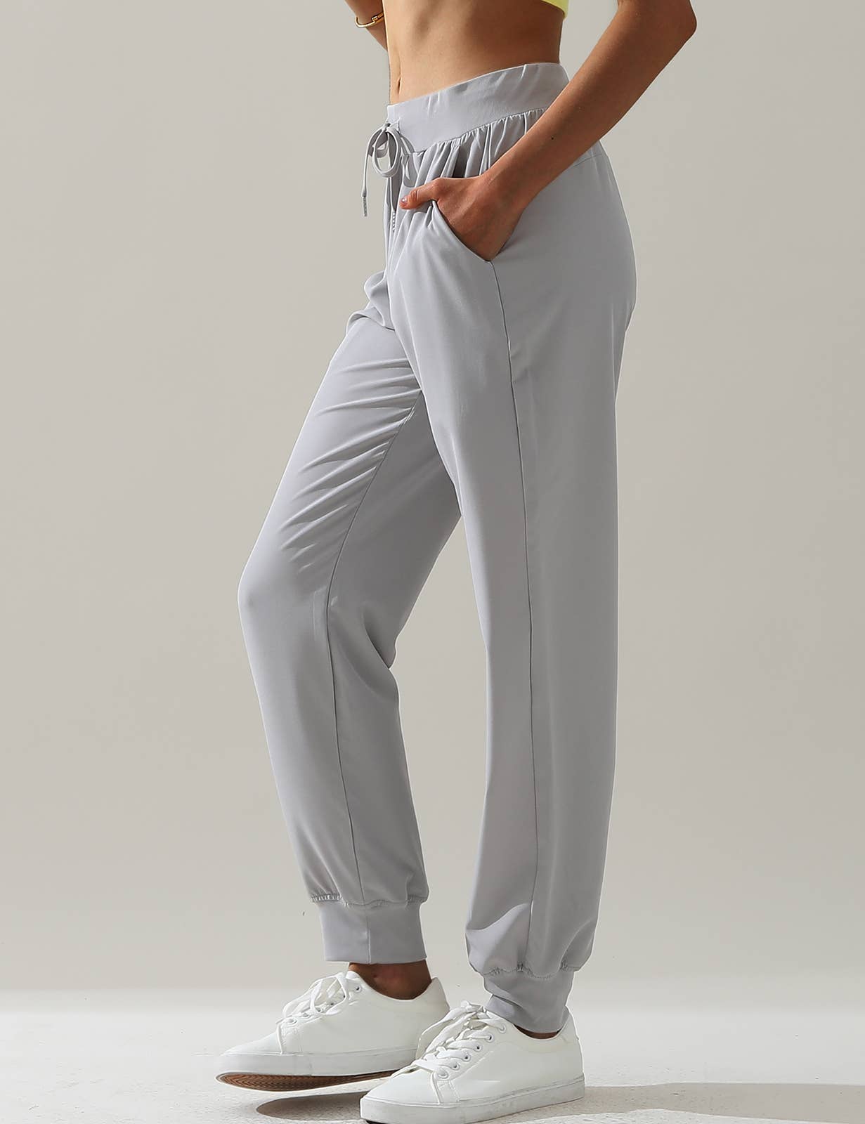 Elastic Band Waist With Side Pocket Pants