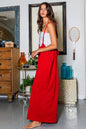 Wide Leg Solid Stretched Suspender Pants