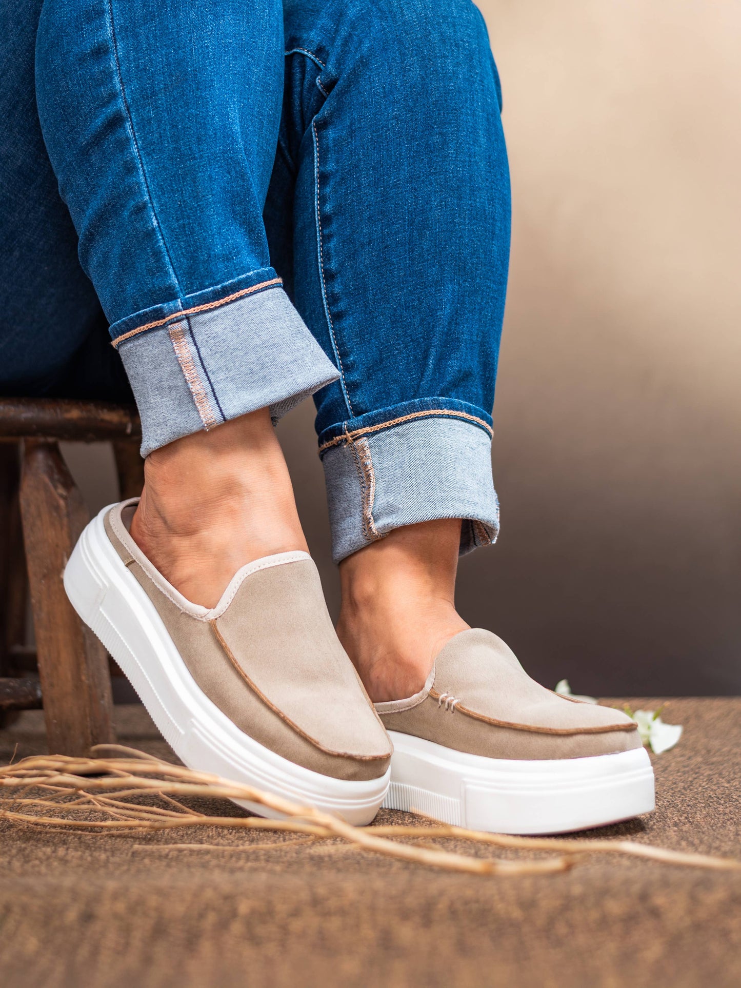 EMILY TAUPE a Women's Platform Sneaker Mule