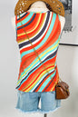 Striped Buttons V Neck Tank Top*S-XL