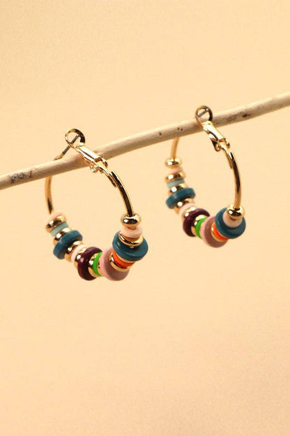 Disc Beads Hoop Earrings | 71E22600