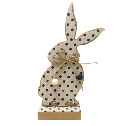 Polka Dot MDF Standing Bunny 8.5" x 5"