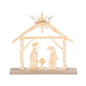 Wood 12" Multicolor Christmas Holy Family Table