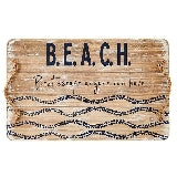 Tabletop Beach Themed Wooden Coffee Table, Living Room or Kitchen Décor Serving Tray, 20 x 12.5-Inch