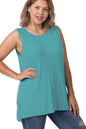 Plus Sleeveless Round Top